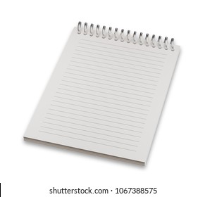 Blank Realistic Spiral 3d Notepad Isolated Stock Vector (Royalty Free ...