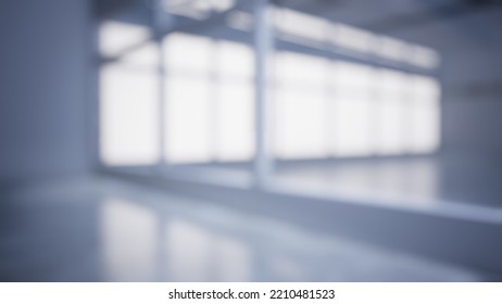 empty office space with large window, glass walls and  background at sunrise with open clean room to work. 3D Rendering - Shutterstock ID 2210481523