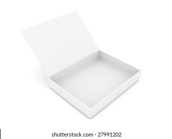 Empty Open White Box On A White Background