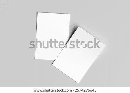 empty paper note template of A4 format with soft shadows isolated on white background. 3d rendering