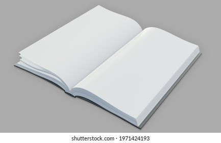 Empty Paper Open Book 3d Illustration Stock Illustration 1972720373