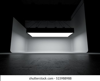 Empty Photography Studio Car Background 3D Illustration