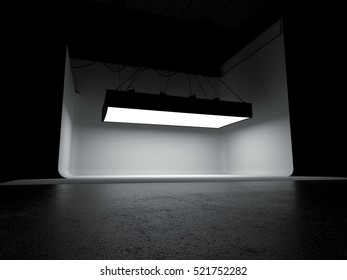 Empty Photography Studio Car Stage Background 3D Illustration