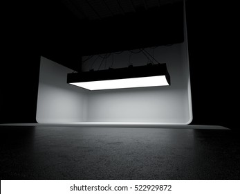 Empty Photography Studio Car Stage Background 3D Illustration