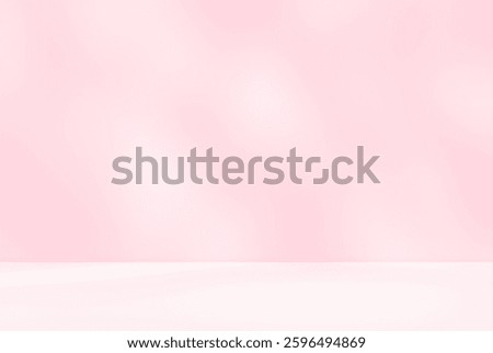 Empty pink colour room studio with sunlight effect shadow on the floor and wall for product presentation. Minimal backdrop design. Cosmetic, beauty and fashion showroom. Summer background mock up.