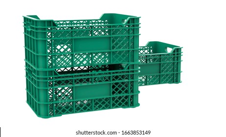 Empty Plastic Crate Fruits Vegetables Isolated Stock Illustration ...