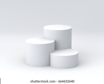 Empty podium on white background. 3D rendering.
