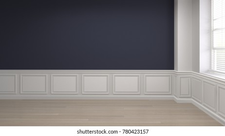 Empty Room Blue White Wall Classic Stock Illustration 780423157 ...