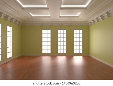 Empty Room Design Interior 3d Render Stock Illustration 1456963208 ...