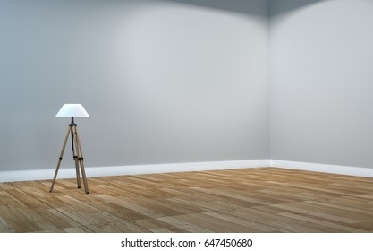 empty room with lamp. 3D rendering