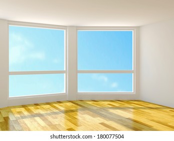 Empty Room With Large Windows