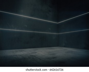 Empty room with light glow,abstract space.3D rendering 