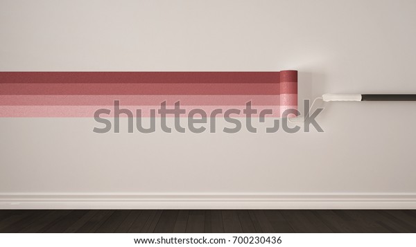 Empty Room Paint Rollers Painted Marking Stock Illustration