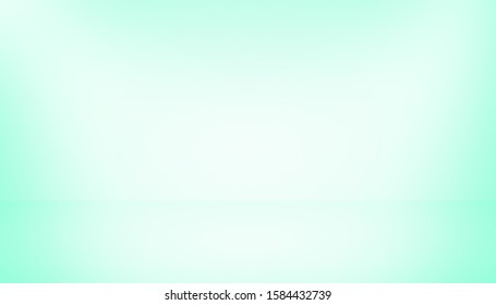 Empty Room Studio Gradient Aqua Green With Spotlight Used For Background And Display Your Product.