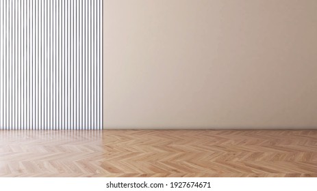 Empty Room With Wall Background. 3D Illustration, 3D Rendering