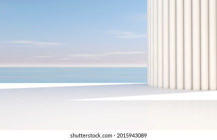 Empty room with Wall Background. 3D illustration, 3D rendering