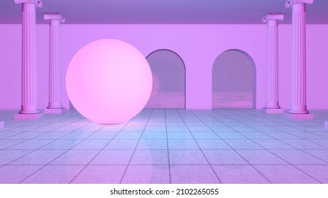 Empty room with Wall Background. 3D illustration, 3D rendering	
