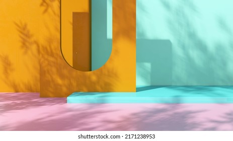 Empty room with Wall Background. 3D illustration, 3D rendering	
