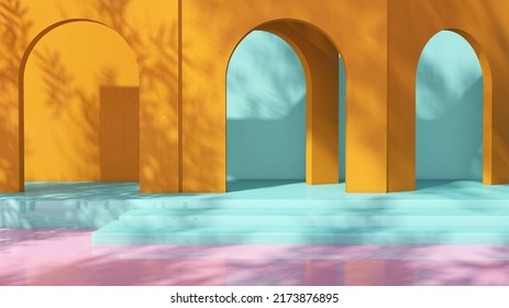 Empty room with Wall Background. 3D illustration, 3D rendering	