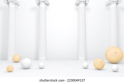 Empty room with Wall Background. 3D illustration, 3D rendering	