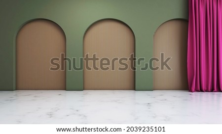 Empty room with Wall Background. 3D illustration, 3D rendering