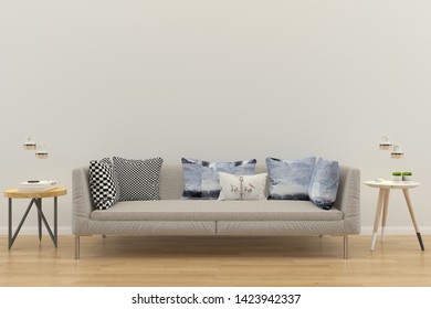 Empty Room Wall Living Room Sofa Stock Illustration 1423942337 ...