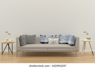 Empty Room Wall Living Room Sofa Stock Illustration 1423942337 