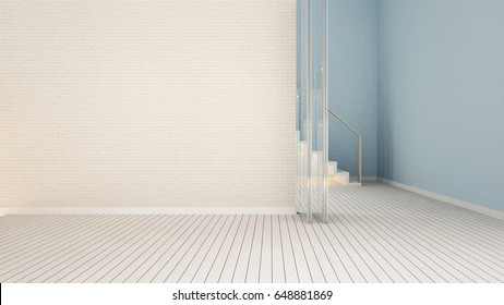 empty room and white brick wall in apartment or home - 3D Rendering