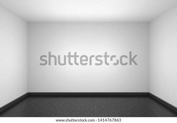 Empty Room White Walls Ceiling Black Stock Illustration 1414767863