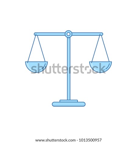 Empty scales in balance. Flat linear design.