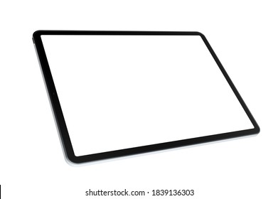 Empty screen tablet computer mock-up 3d rendering on white background