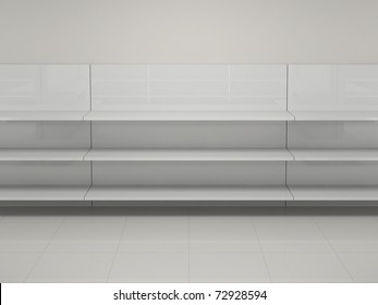 Empty Shelves In The Store