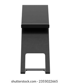 Empty shop menu rack on white background, physical layout template for design, 3D illustration