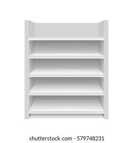 Empty showcase. 3d Illustration isolated on white background. Graphic concept for your design