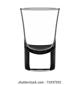 Empty  Small Shot Glass Isolated On White.