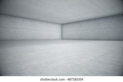 Empty space with white concrete. Abstract background. 3d Rendering.