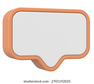 Empty Speech Bubble. 3D Illustration.