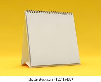 Empty Square Desk Calendar. Mockup Design Concept. 3D Rendering