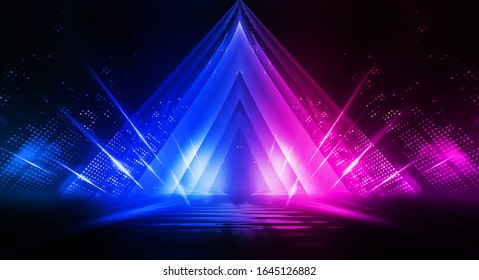 Empty Stage Blue Pink Purple Neon Stock Illustration 1645126882 ...