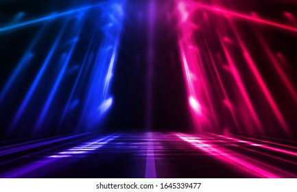 Empty Stage Blue Pink Purple Neon Stock Illustration 1645339519 ...