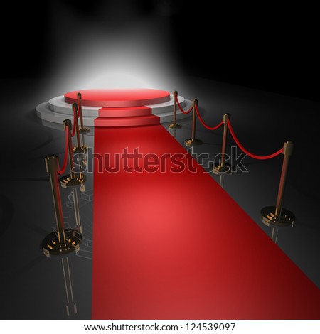 Empty Stage Red Carpet High Resolution Stock Illustration 124539097