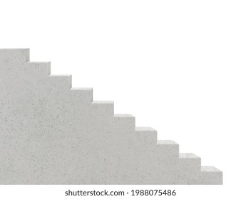 Empty Stairs Leading Up, Side View. 3d Render