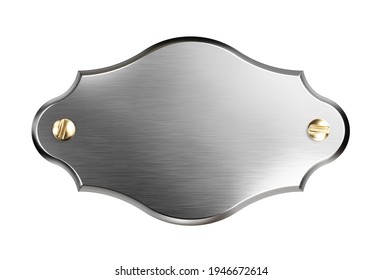 Empty Steel Plate. Isolated, Clipping Path Included. 3d Illustration