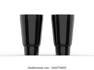 Empty Styrofoam Cup mock up template isolated on white background, 3d illustration.