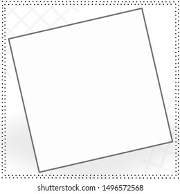 Empty template border. Square photo frame. Black and white color. Can be use decoration for any card, paper, print, web, banner, advertising. Copy space. Mock up.