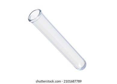 Empty Test Tube Isolated On White Background. 3d Render