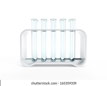 empty test tubes, isolated 3d render