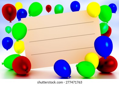 Empty text box with balloons