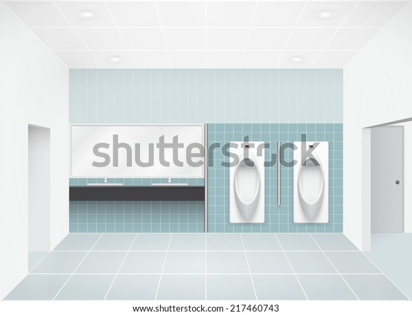 Empty Toilet Perspective Grid Line Tile Stock Illustration 217460743 ...