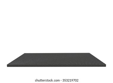 Empty Top Of Carbon Fiber Epoxy Table Or Counter Isolated On White Background. For Product Display